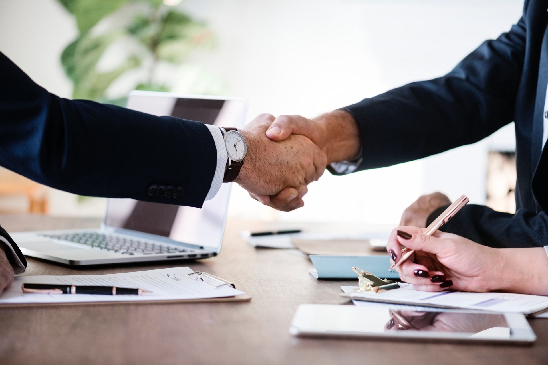 Businesspeople shaking hands