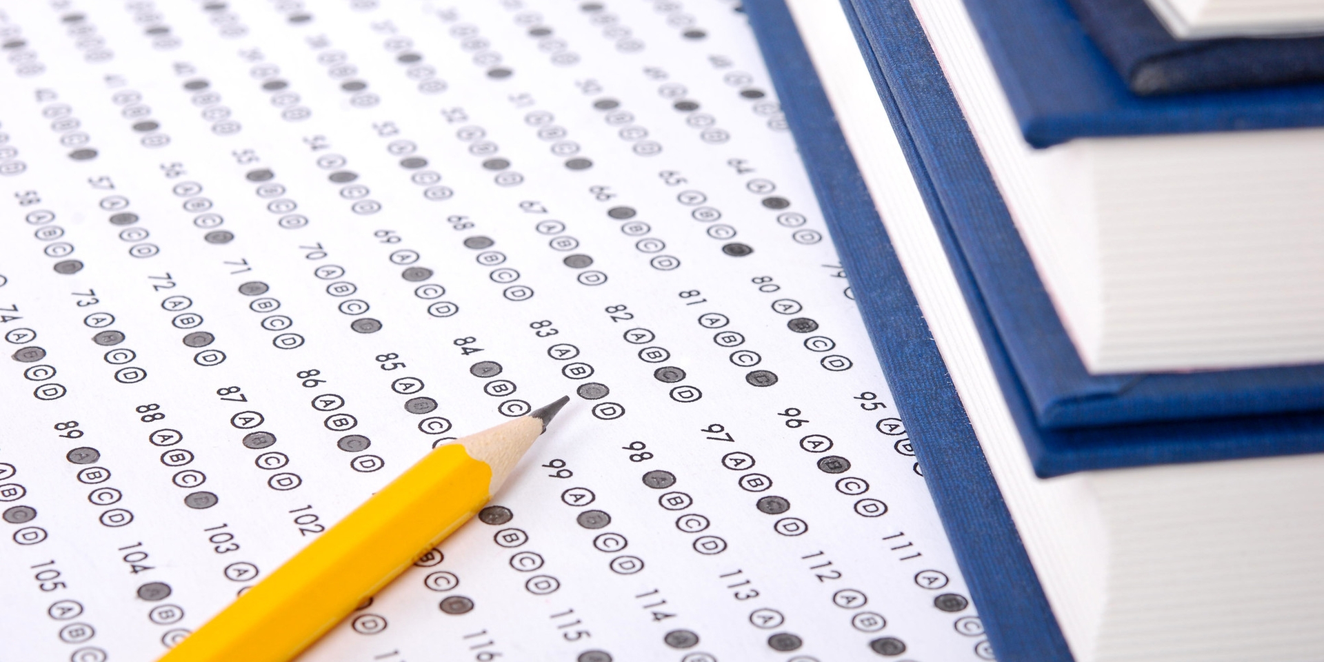 A pencil on top of an exam sheet